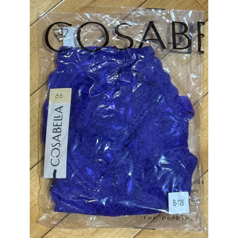 Cosabella Never Say Never‎ Lace Balconette Underwire Bra Purple NWT 34D